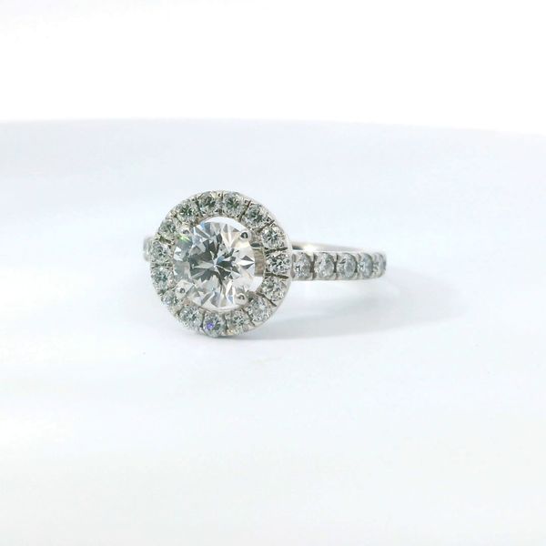 14K White Gold Round Halo Lab Grown Diamond Ring 1.98 CTW Image 3 Bradley's Jewelers Jacksonville, NC