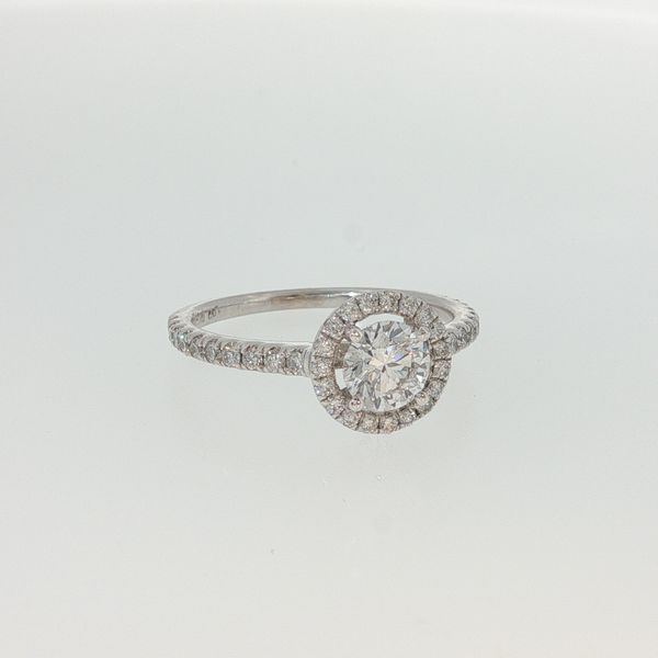 14K White Gold Round Halo Diamond Engagement Ring 1.01CTW Image 2 Bradley's Jewelers Jacksonville, NC