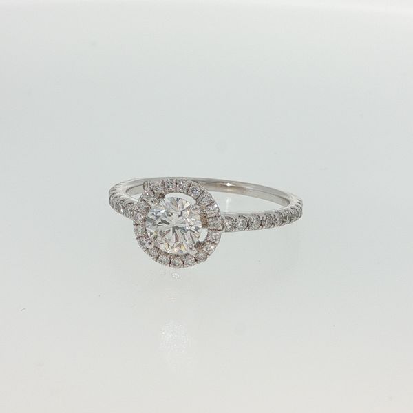 14K White Gold Round Halo Diamond Engagement Ring 1.01CTW Image 3 Bradley's Jewelers Jacksonville, NC