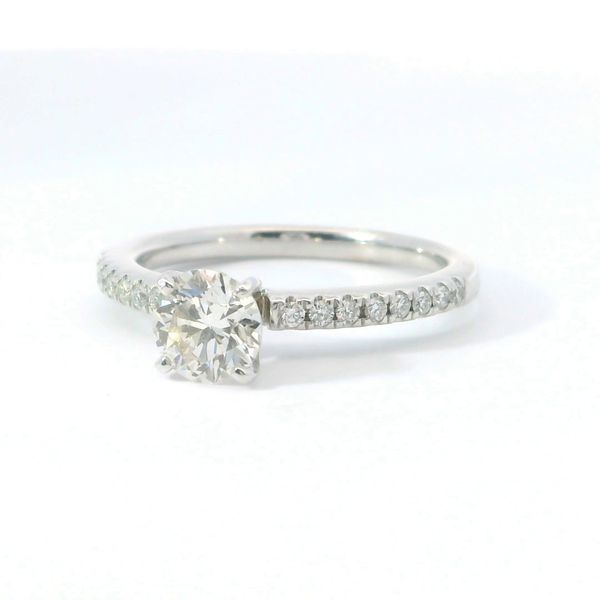 14K White Gold Round Lab Grown Diamond Ring 0.97 CTW Image 3 Bradley's Jewelers Jacksonville, NC