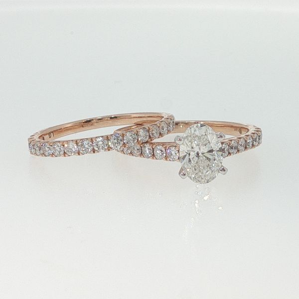 14K Rose Gold Oval Lab Grown Diamond Wedding Set 2.01 CTW14K Rose Gold Oval Lab Grown Diamond Wedding Set 2.01 CTW Bradley's Jewelers Jacksonville, NC