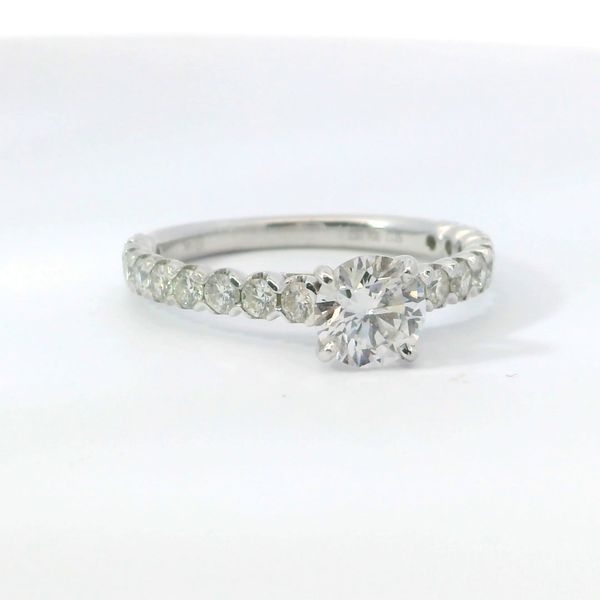 Lab Grown Diamond Prong Set Engagement Ring 14K White Gold – 0.71 Ct Round & 18 x 0.63 Tw Round Image 2 Bradley's Jewelers Jacksonville, NC