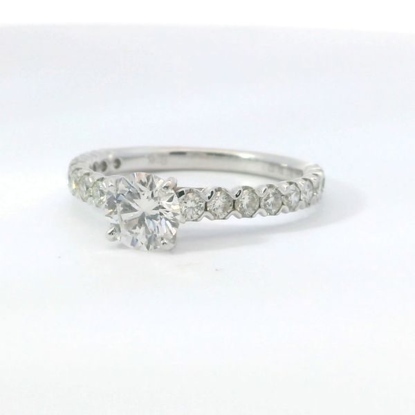 Lab Grown Diamond Prong Set Engagement Ring 14K White Gold – 0.71 Ct Round & 18 x 0.63 Tw Round Image 3 Bradley's Jewelers Jacksonville, NC