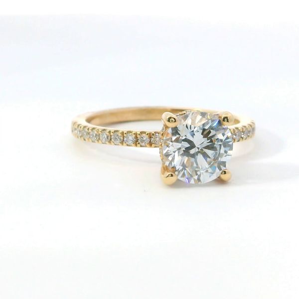 14K Yellow Gold Hidden Halo Lab Grown Diamond Engagement Ring 1.50Ct Round Image 2 Bradley's Jewelers Jacksonville, NC