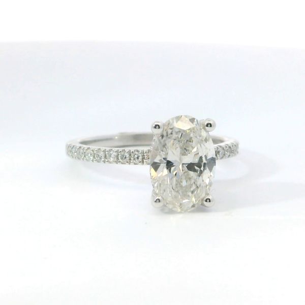 14K White Gold Hidden Halo Oval Lab Grown Diamond Ring 1.98Ct F VS2 Image 2 Bradley's Jewelers Jacksonville, NC