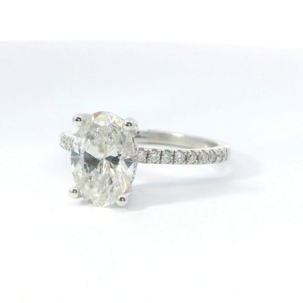 14K White Gold Hidden Halo Oval Lab Grown Diamond Ring 1.98Ct F VS2 Image 3 Bradley's Jewelers Jacksonville, NC