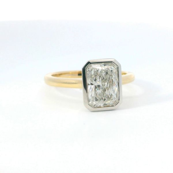 Two Tone 14K Lab Grown Diamond Solitaire Ring – 2.12 Ct Radiant F VS1 Image 2 Bradley's Jewelers Jacksonville, NC