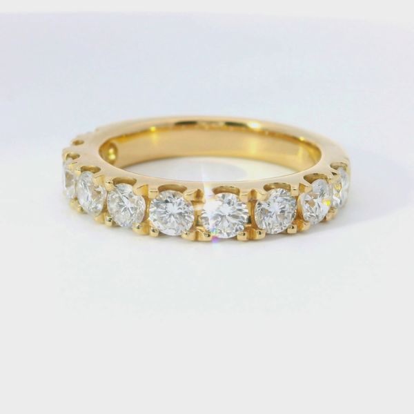 14K Yellow Gold Four-Prong Lab-Grown Diamond Bridal Band Image 2 Bradley's Jewelers Jacksonville, NC