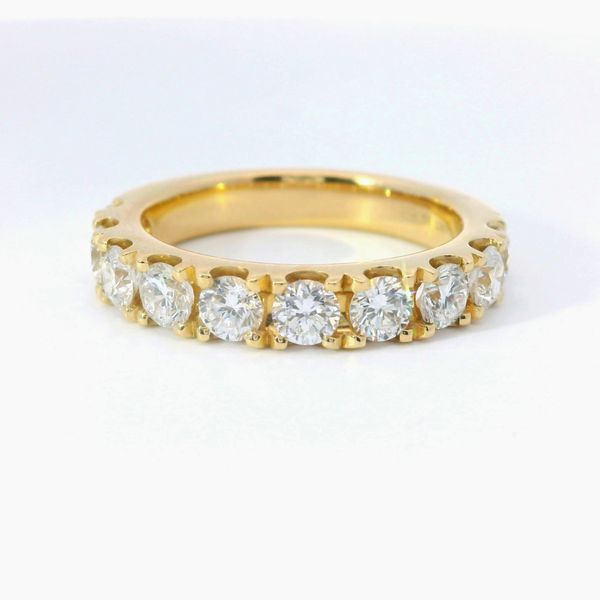 14K Yellow Gold Four-Prong Lab-Grown Diamond Bridal Band Image 3 Bradley's Jewelers Jacksonville, NC