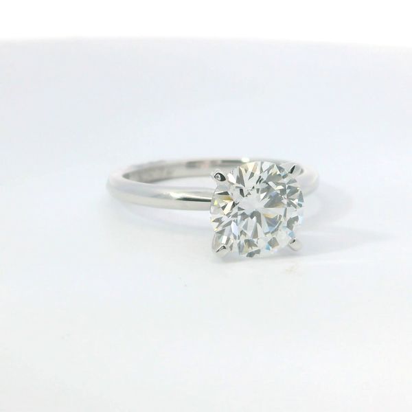 Lab Grown Diamond Solitaire Ring 14K White Gold – 2.00 Ct Round E VS1 Image 2 Bradley's Jewelers Jacksonville, NC