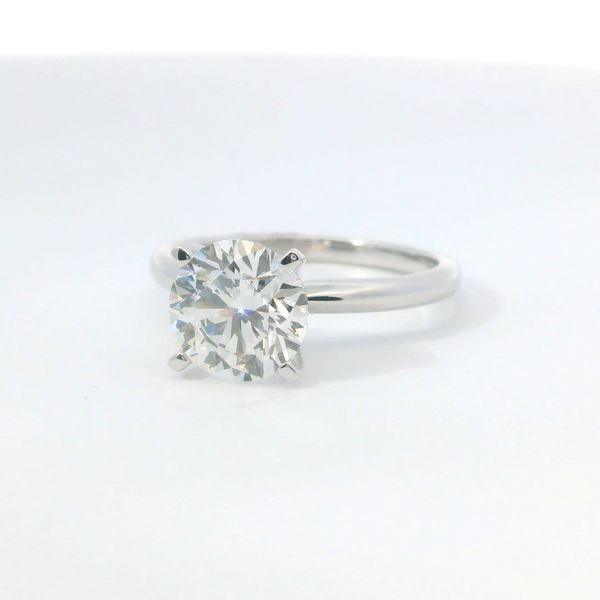 Lab Grown Diamond Solitaire Ring 14K White Gold – 2.00 Ct Round E VS1 Image 3 Bradley's Jewelers Jacksonville, NC