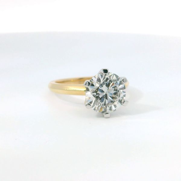 Yellow 14K Lab Grown Diamond Solitaire Ring – 3.04 Ct Round E VS1 Image 2 Bradley's Jewelers Jacksonville, NC