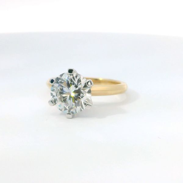 Yellow 14K Lab Grown Diamond Solitaire Ring – 3.04 Ct Round E VS1 Image 3 Bradley's Jewelers Jacksonville, NC