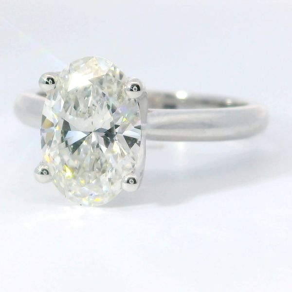 Lab Grown Diamond Solitaire Ring 14K White Gold – 2.00 Ct Oval F VS1 Image 3 Bradley's Jewelers Jacksonville, NC