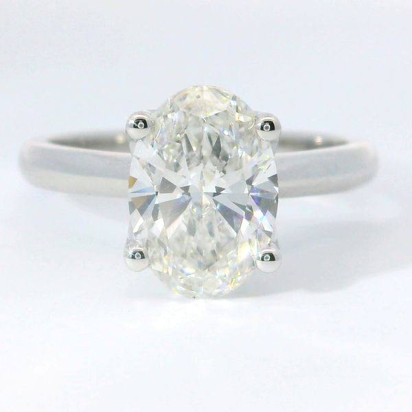 Lab Grown Diamond Solitaire Ring 14K White Gold – 2.00 Ct Oval F VS1 Bradley's Jewelers Jacksonville, NC