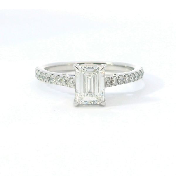 14K White Gold Lab Grown Emerald Cut Diamond Engagement Ring 1.00Ct Bradley's Jewelers Jacksonville, NC