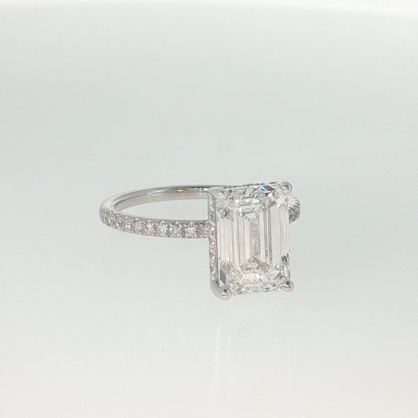 14K White Gold 3.09 Ct Emerald Lab Grown Diamond Engagement Ring | Bradley's Jewelers Jacksonville NC Image 2 Bradley's Jewelers Jacksonville, NC