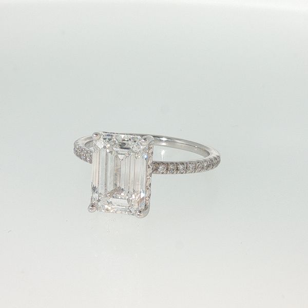 14K White Gold 3.09 Ct Emerald Lab Grown Diamond Engagement Ring | Bradley's Jewelers Jacksonville NC Image 3 Bradley's Jewelers Jacksonville, NC