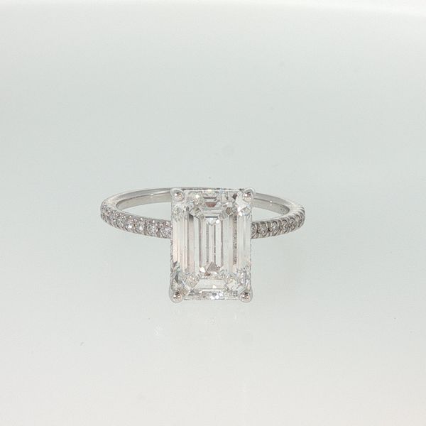 14K White Gold 3.09 Ct Emerald Lab Grown Diamond Engagement Ring | Bradley's Jewelers Jacksonville NC Image 4 Bradley's Jewelers Jacksonville, NC