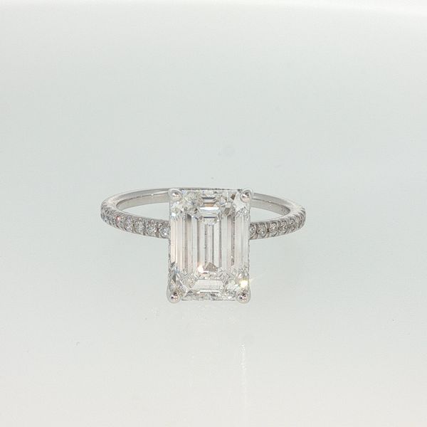 14K White Gold 3.09 Ct Emerald Lab Grown Diamond Engagement Ring | Bradley's Jewelers Jacksonville NC Bradley's Jewelers Jacksonville, NC