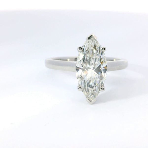 White 14K Lab Grown Diamond Solitaire Ring – 2.06 Ct Marquise E VVS2 Image 2 Bradley's Jewelers Jacksonville, NC
