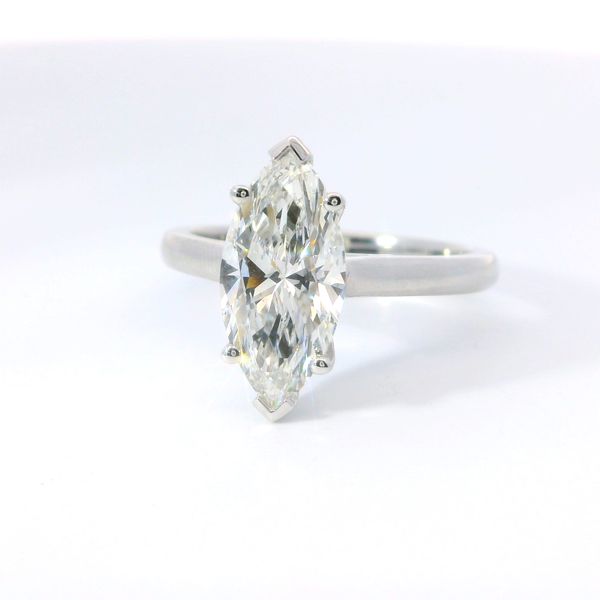 White 14K Lab Grown Diamond Solitaire Ring – 2.06 Ct Marquise E VVS2 Bradley's Jewelers Jacksonville, NC