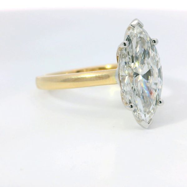 Yellow 14K Lab Grown Diamond Solitaire Ring – 3.10 Ct Marquise E VS1 Image 2 Bradley's Jewelers Jacksonville, NC