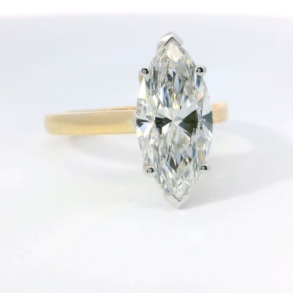 Yellow 14K Lab Grown Diamond Solitaire Ring – 3.10 Ct Marquise E VS1 Image 3 Bradley's Jewelers Jacksonville, NC