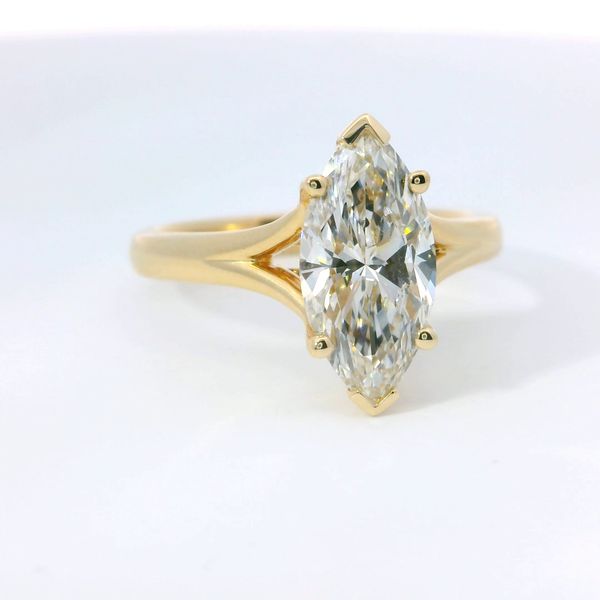 Yellow 14K Lab Grown Diamond Split Shank Bridal Ring – 2.08 Ct Marquise E VVS2 Image 2 Bradley's Jewelers Jacksonville, NC