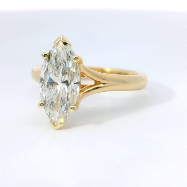 Yellow 14K Lab Grown Diamond Split Shank Bridal Ring – 2.08 Ct Marquise E VVS2 Image 3 Bradley's Jewelers Jacksonville, NC