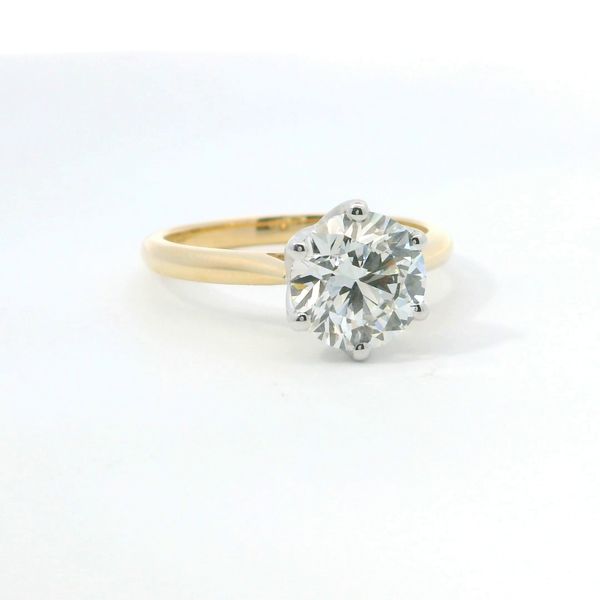14K Yellow Gold Round Lab Grown Diamond Ring 2.09 CT Image 2 Bradley's Jewelers Jacksonville, NC