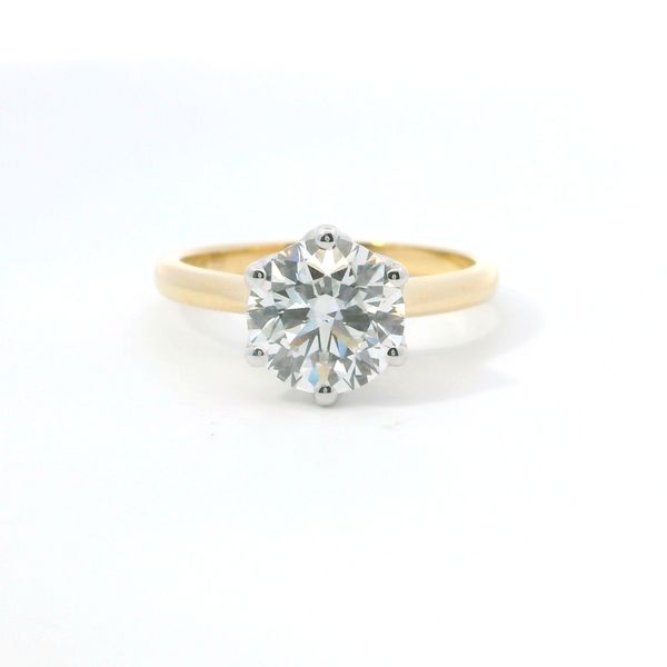 14K Yellow Gold Round Lab Grown Diamond Ring 2.09 CT Bradley's Jewelers Jacksonville, NC