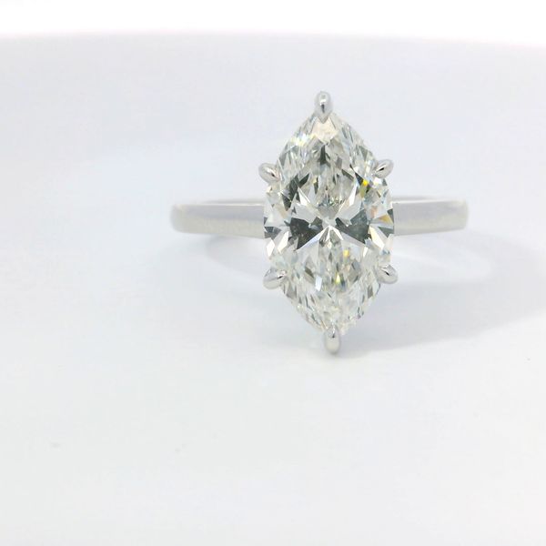 14K White Gold 3.07 Ct Marquise Lab Grown Diamond Solitaire Engagement Ring | Bradley's Jewelers Jacksonville NC Image 2 Bradley's Jewelers Jacksonville, NC