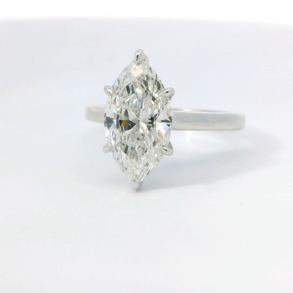 14K White Gold 3.07 Ct Marquise Lab Grown Diamond Solitaire Engagement Ring | Bradley's Jewelers Jacksonville NC Image 4 Bradley's Jewelers Jacksonville, NC
