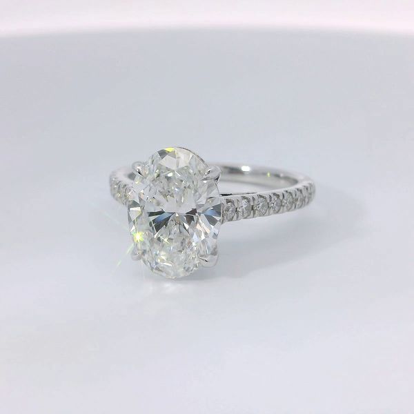 14K White Gold Lab Grown Oval Diamond Bridal Ring Image 3 Bradley's Jewelers Jacksonville, NC