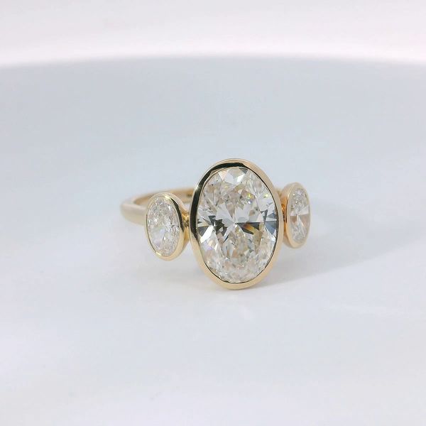 14K Yellow Gold Lab Grown Oval Diamond Bezel Set Bridal Ring Image 2 Bradley's Jewelers Jacksonville, NC