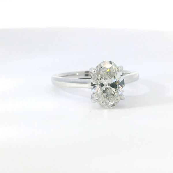 14K White Gold Lab Grown Oval Diamond Bridal Ring Image 3 Bradley's Jewelers Jacksonville, NC