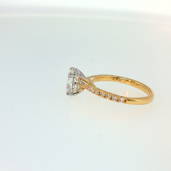 14kt Yellow Gold Round Center Laboratory Grown Diamond Engagement Ring Image 3 Bradley's Jewelers Jacksonville, NC