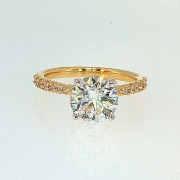 14kt Yellow Gold Round Center Laboratory Grown Diamond Engagement Ring Bradley's Jewelers Jacksonville, NC
