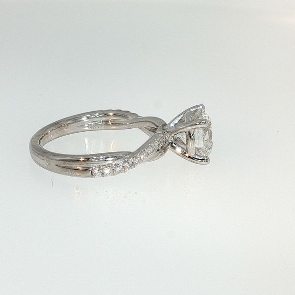 14K White Gold 2.00 Ct Round Lab Grown Diamond Twist Shank Ring Image 4 Bradley's Jewelers Jacksonville, NC