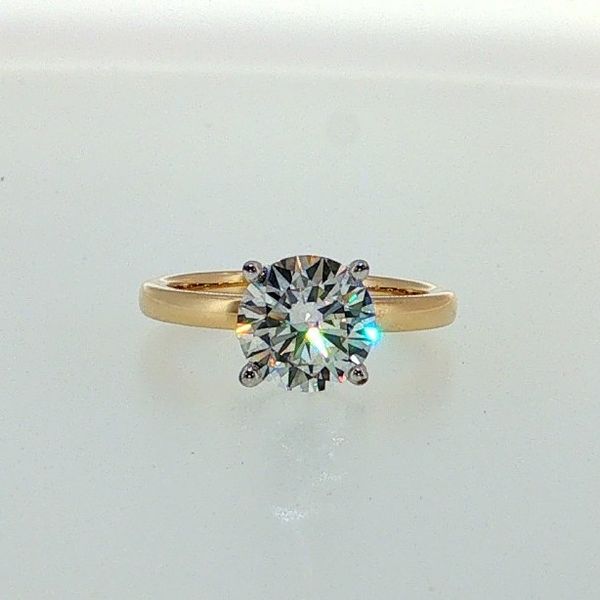 Perfect Love 14K Yellow Gold Hidden Halo Round Lab Grown Diamond Ring Bradley's Jewelers Jacksonville, NC
