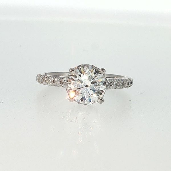 14K White Gold 1.57 Ct Round Lab Grown Diamond Hidden Halo Ring Bradley's Jewelers Jacksonville, NC