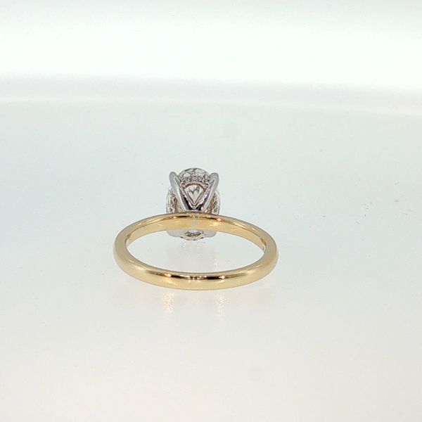 Perfect Love 14K Yellow Gold Hidden Halo Oval Lab Grown Diamond Ring Image 4 Bradley's Jewelers Jacksonville, NC