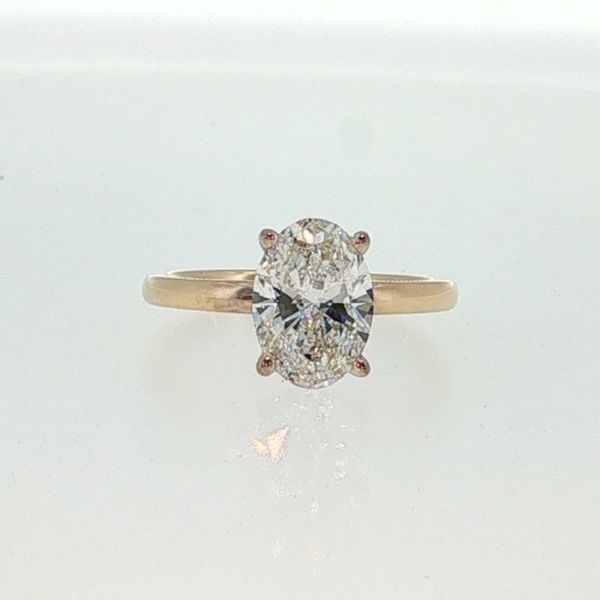 Perfect Love 14K Yellow Gold Hidden Halo Oval Lab Grown Diamond Ring Bradley's Jewelers Jacksonville, NC