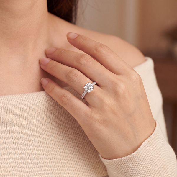 14K White Gold 2.00 Ct Round Lab Grown Diamond Bridal Ring Image 5 Bradley's Jewelers Jacksonville, NC