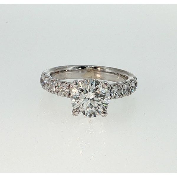 14K White Gold 2.00 Ct Round Lab Grown Diamond Bridal Ring Bradley's Jewelers Jacksonville, NC