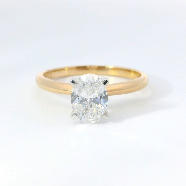 14K Yellow Gold 1.00 CTW Oval Lab Grown Diamond Solitaire Engagement Ring | Bradley's Jewelers Jacksonville NC Image 3 Bradley's Jewelers Jacksonville, NC