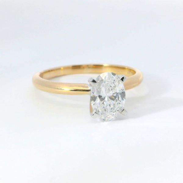 14K Yellow Gold 1.00 CTW Oval Lab Grown Diamond Solitaire Engagement Ring | Bradley's Jewelers Jacksonville NC Image 5 Bradley's Jewelers Jacksonville, NC