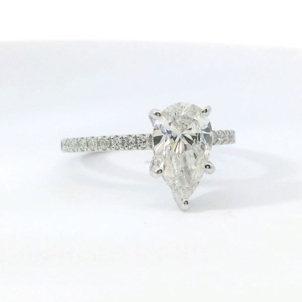 14K White Gold Hidden Halo Oval Lab Grown Diamond Ring 1.98Ct F VS2 Image 2 Bradley's Jewelers Jacksonville, NC