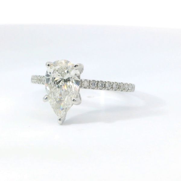 14K White Gold Hidden Halo Oval Lab Grown Diamond Ring 1.98Ct F VS2 Image 3 Bradley's Jewelers Jacksonville, NC
